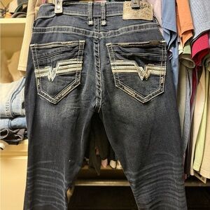 Salvage Men's Dark Blue Relaxed Jeans